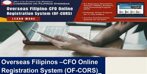 Overseas Filipinos – CFO ONLINE REGISTRATION SYSTEM .